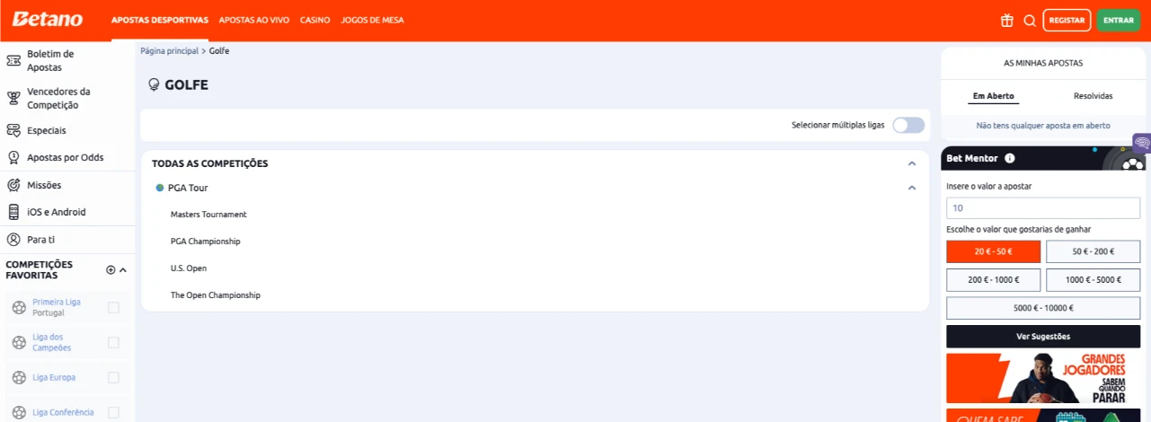 Betano Apostas Golfe
