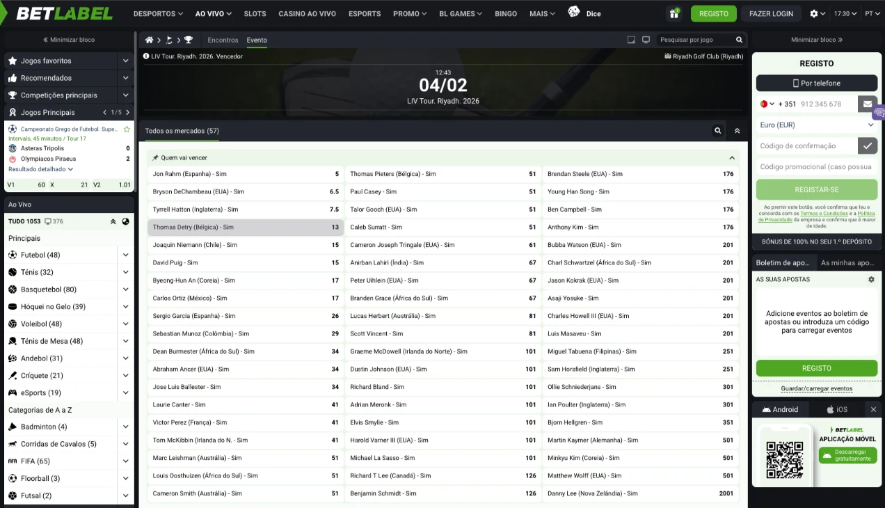 Betlabel Apostas LIV Golf